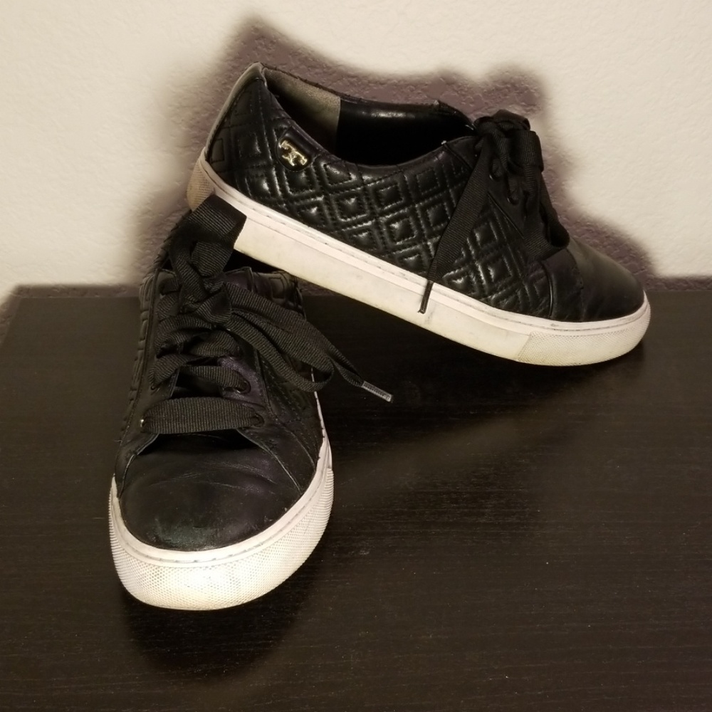 Tory Burch Marion Quilted Lace-Up Sneaker 7.5